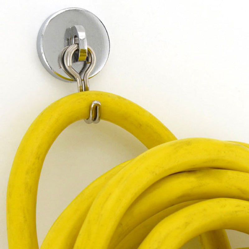 Magnet Source .225 in. L X 1.125 in. W Silver Magnetic Hook 40 lb. pull 1 pc
