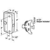 Prime-Line A 139 Door Latch and Pull, 2 in W, 4 in H, Plastic/Steel