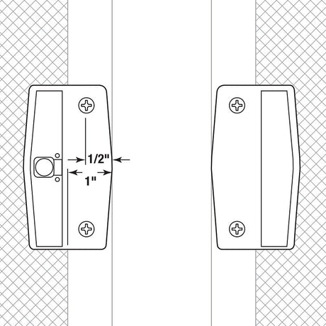 Prime-Line A 139 Door Latch and Pull, 2 in W, 4 in H, Plastic/Steel