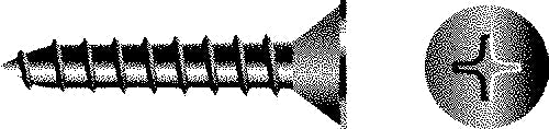 Phillips Tapping Screws - Flat Head, #2 x 1/2"