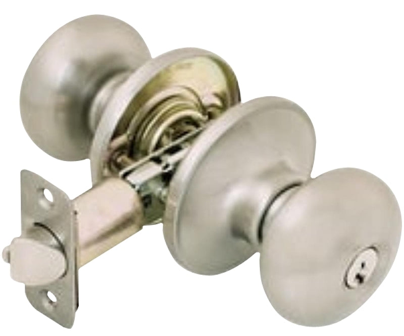 Allegion J54V-STR-619 Entry Lever, Cylindrical Lock, Satin Nickel, Knob Handle, Metal, Residential, 3 Grade