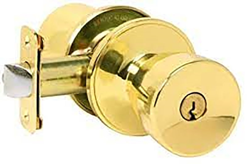 Dexter J Series J54VBYR605 Entry Knob, Knob Handle, Bright Brass, Metal, C Keyway, Re-Key Technology: Traditional