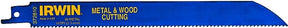Irwin 372810B Reciprocating Saw Blade, 8 in L, 10 TPI, HSS Cutting Edge