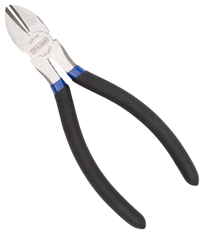 Vulcan JL-NP014 Diagonal Cutting Plier, 6 in OAL, 1.2 mm Cutting Capacity, 0.75 in Jaw Opening, Black/Blue Handle