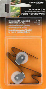 Prime-Line B 512 Roller Assembly, 1 in Dia Roller, 1/4 in W Roller, Steel, Gray, 2-Roller