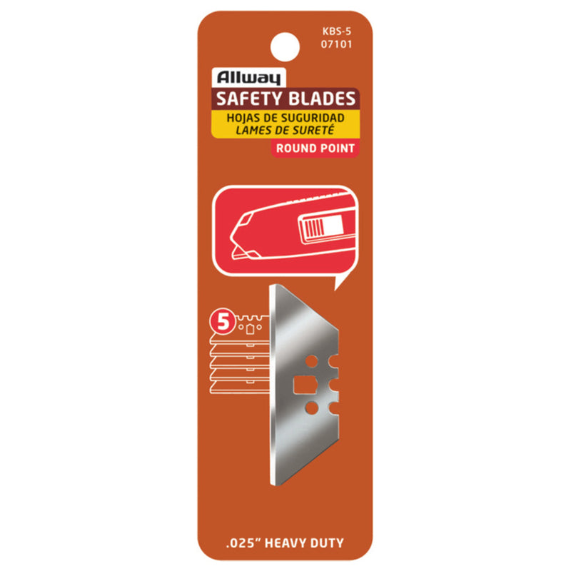 Allway Steel 3 Notch Round Point Razor Blade 2-5/32 in. L 5 pk, Pack of 10
