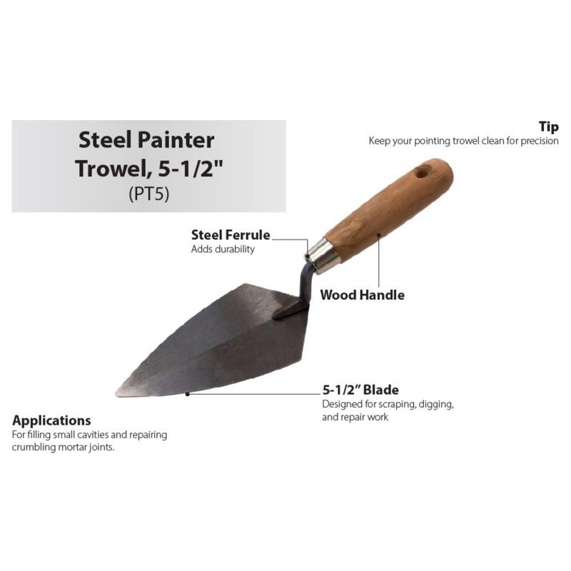 Allway 5-1/2 in. W X 7.2 in. L Steel Pointing Trowel, Pack of 10