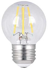 Feit Electric BPGM60/927CA/FIL/2 LED Bulb, Globe, G16-1/2 Lamp, 60 W Equivalent, E26 Medium Lamp Base, Dimmable, Clear