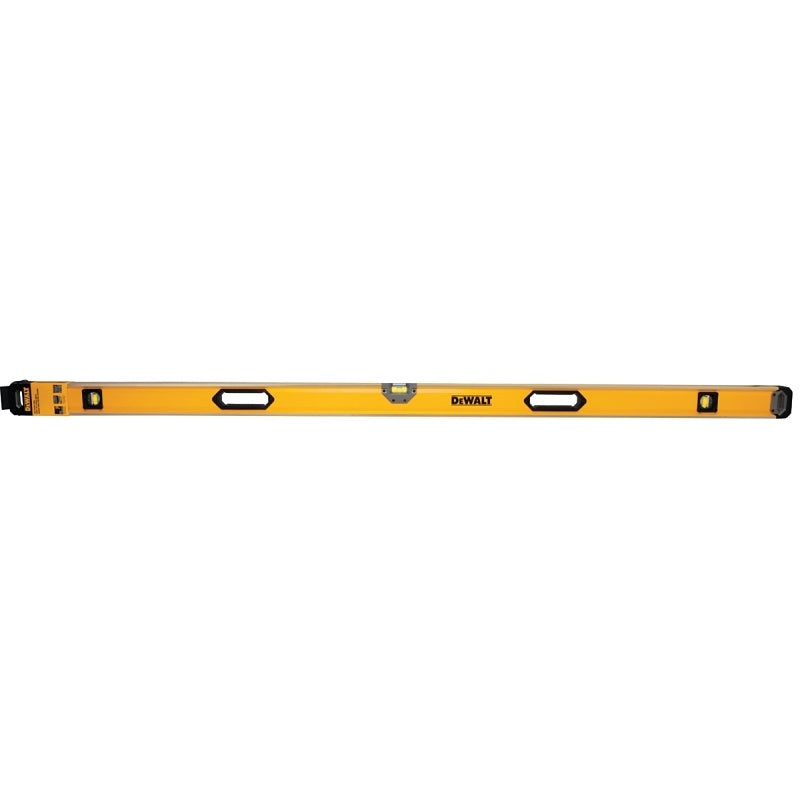 DEWALT DWHT43172 Box Beam Level, 72 in L, 3-Vial, Non-Magnetic, Aluminum, Black/Yellow