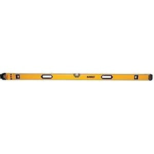 DEWALT DWHT43172 Box Beam Level, 72 in L, 3-Vial, Non-Magnetic, Aluminum, Black/Yellow