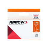Arrow T25 1/4 in. W X 9/16 in. L 18 Ga. Round Crown Wire Staples 1100 pk, Pack of 5