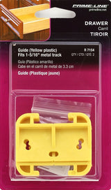 Prime-Line R 7154 Drawer Track Guide Kit, 1-9/16 in L x 2-1/2 in W Dimensions, For: 3/32 x 1-9/32 in Track, Plastic