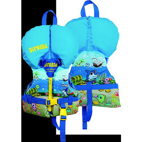 Airhead 3008801A Treasure Life Jacket, Infant, Blue Treasure Chest / Sea Life Theme
