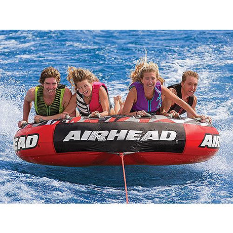 Airhead AHT42MSL Inflatable 4 Person Red Mega Slice Deck Tube