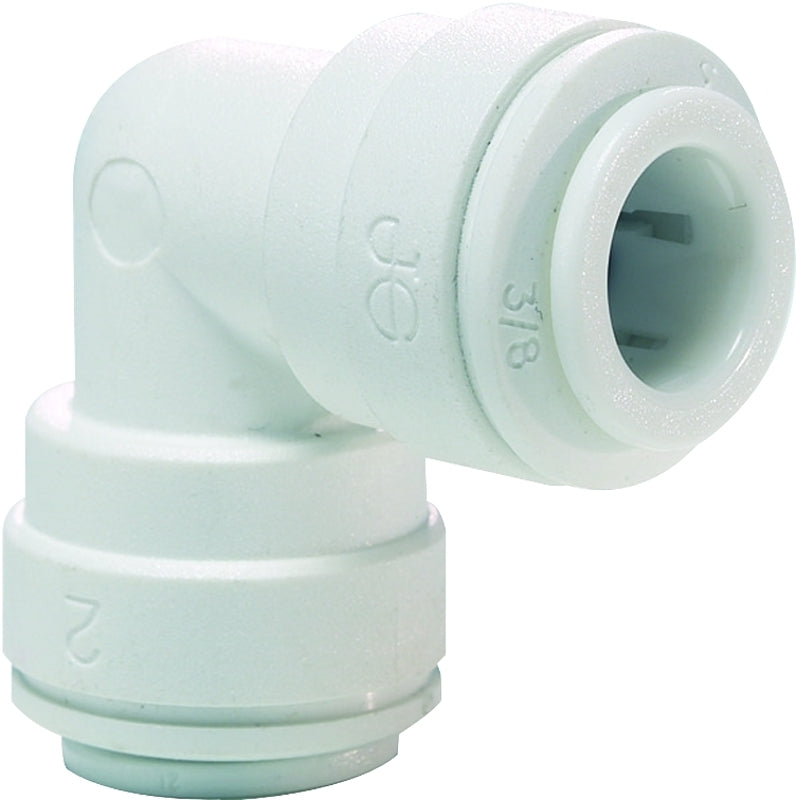 John Guest PP0312WP Union Pipe Elbow, 3/8 in, Polypropylene, White, 150 psi Pressure