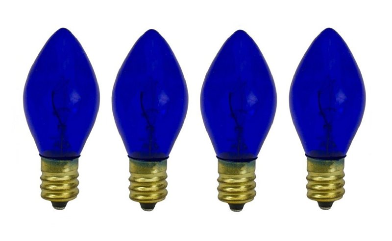 Santas Forest 28985 Filament Bulb, C9 Lamp Base, Blue, Pack of 25