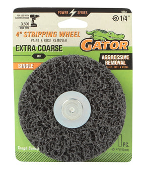 Gator 9004 Stripping Single Wheel, 4 in Dia, 1/4 in Arbor, Extra Coarse, Silicone Carbide Abrasive