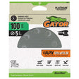 Gator 9022 Sanding Disc, 5 in Dia, Coated, 100 Grit, Medium, Aluminum Oxide Abrasive, Film Backing, 8-Hole