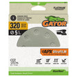Gator 9027 Sanding Disc, 5 in Dia, 320 Grit, Aluminum Oxide Abrasive, Film Backing, 8-Hole