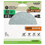Gator 9203 Sanding Disc, 5 in Dia, 80 Grit, Medium, Ceramic Alumina Abrasive, Ultra Film Backing