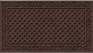 Apache Mills Textures AP883-1403F Door Mat, 30 in L, 18 in W, Iron Lattice Pattern, Plastic Surface, Walnut