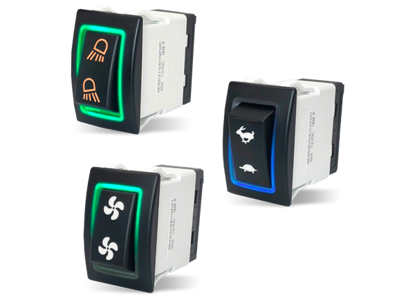 Sierra RK40630G Rocker Switch w/Halo LED Light, ON - ON, SPST, Geen