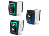 Sierra RK40630G Rocker Switch w/Halo LED Light, ON - ON, SPST, Geen
