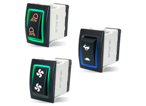Sierra RK40630G Rocker Switch w/Halo LED Light, ON - ON, SPST, Geen