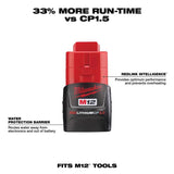 Milwaukee M12 RedLithium CP 2 Ah Lithium-Ion Battery and Charger 2 pc