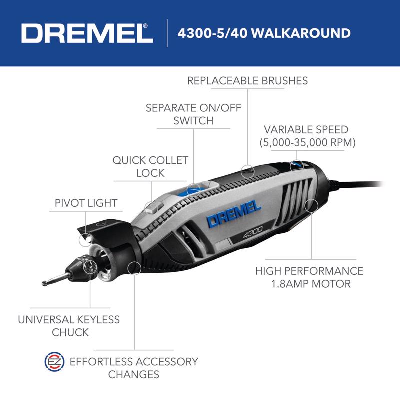 Dremel 4300 1.8 amps Corded Rotary Tool Kit
