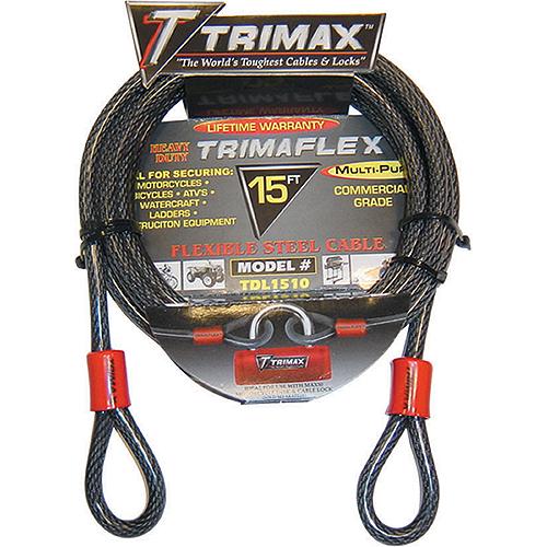 Trimax TDL815 Dual Loop Quadra Braid Trimaflex Cable, 8' L x 15mm