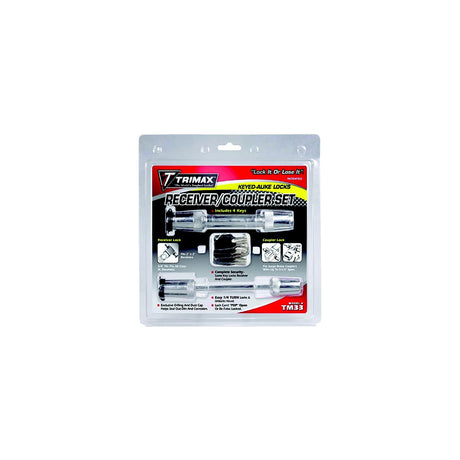 Trimax TM33 Chrome T3 5/8" Receiver Lock &amp; TC3 3 1/2" Span Coupler Lock