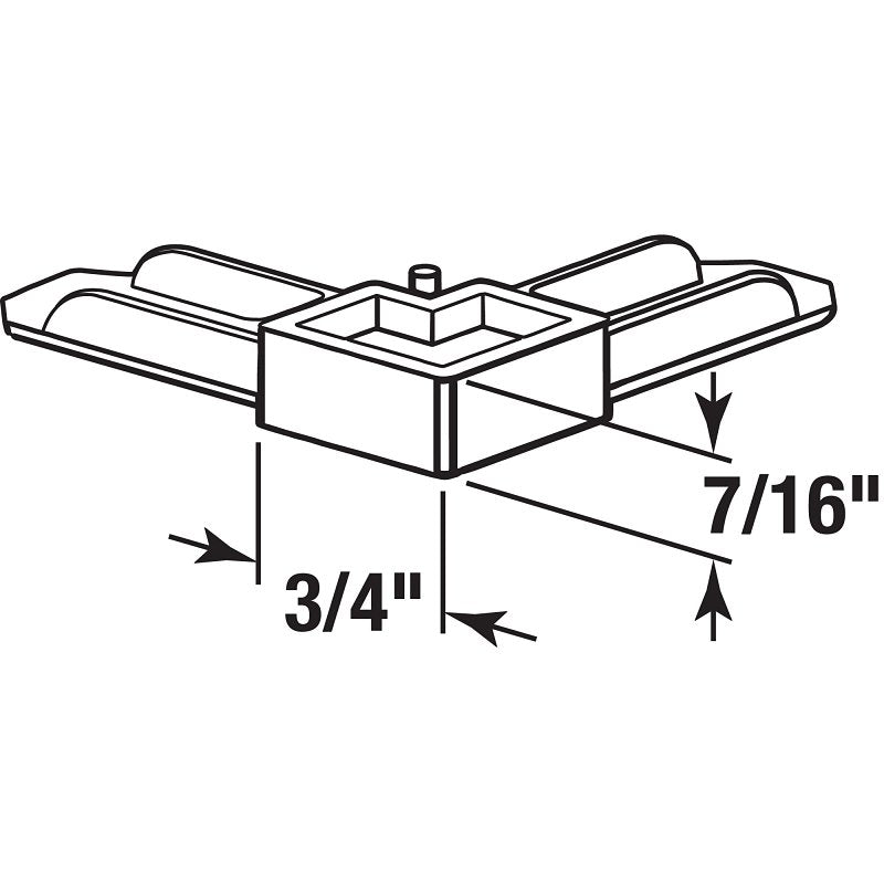 Make-2-Fit PL 7724 Square Cut Screen Frame Corner, Plastic, Gray, For: Square-Cut Ends of 7/16 Aluminum Screen Frame