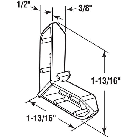 Prime-Line PL 15759 Screen Frame Corner, Plastic, Tan, For: Pella Screen Frames