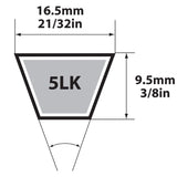 Mitsuboshi Super KB Standard V-Belt 0.63 in. W X 62 in. L For Riding Mowers