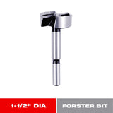 Diablo 1-1/2 in. X 3-1/2 in. L High Speed Steel Forstner Drill Bit Round Shank 1 pc