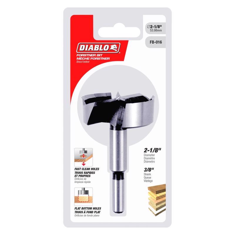 Diablo 2-1/8 in. X 3-1/2 in. L High Speed Steel Forstner Drill Bit Round Shank 1 pk