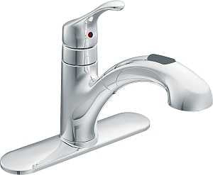 Moen Renzo Glacier CA87316C Kitchen Faucet, 1.5 gpm, 1-Handle, Stainless Steel, Chrome Plated, Deck Mounting