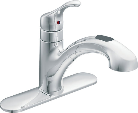 Moen Renzo Glacier CA87316C Kitchen Faucet, 1.5 gpm, 1-Handle, Stainless Steel, Chrome Plated, Deck Mounting