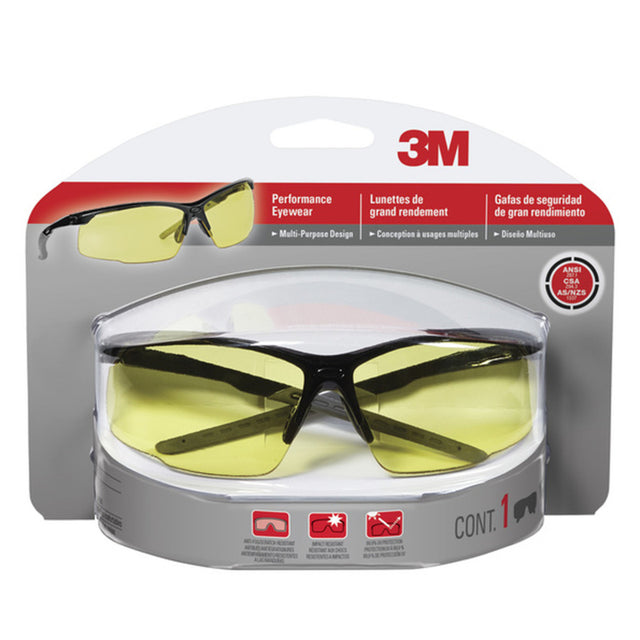 3M Anti-Fog Classic Safety Glasses Black Frame 1 pc, Pack of 4
