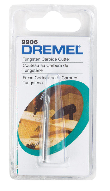 Dremel 9906 Cutter, 1/8 in Dia, 1-1/2 in L, 1/8 in Dia Shank, Tungsten Carbide