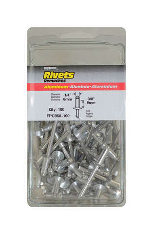 Supreme Rivets Surebonder 1/4 in. D X 3/8 in. Aluminum Rivets Silver 100 pk ...