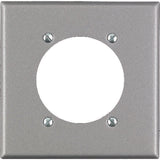 Leviton Silver 2 gang Stainless Steel Single Outlet Wall Plate 1 pk