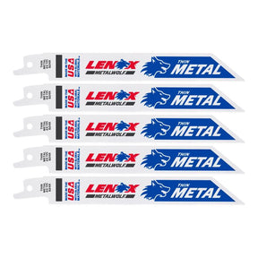 Lenox METALWOLF 6 in. Bi-Metal WAVE EDGE Reciprocating Saw Blade 24 TPI 5 pk
