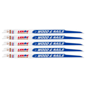 Lenox LUMBERWOLF 12 in. Bi-Metal Reciprocating Saw Blade 6 TPI 5 pk