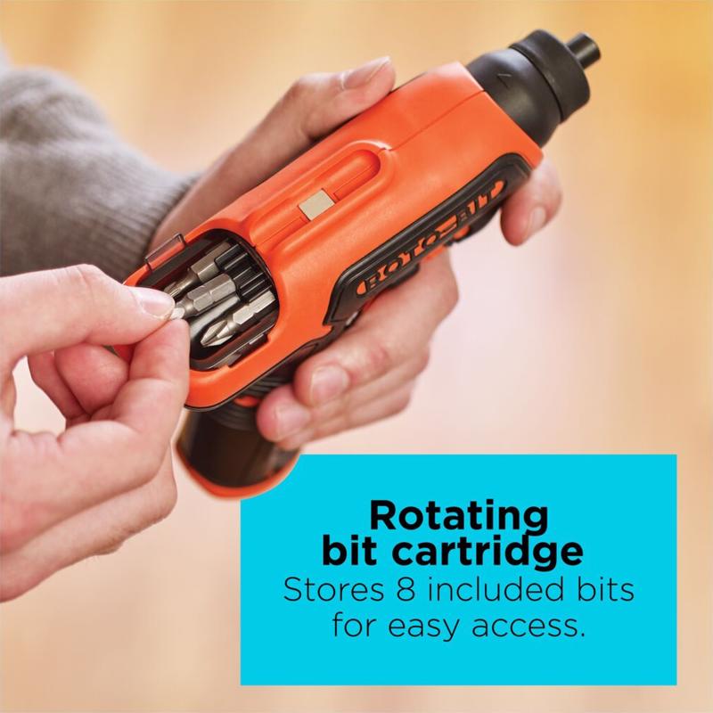 Black+Decker 4V Roto-Bit Cordless Rechargeable Screwdriver Kit (Battery & Charger), Pack of 2