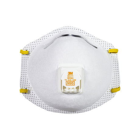 3M Cool Flow N95 Sanding and Fiberglass Cup Disposable Respirator Pro-Series Valved White 1 pk, Pack of 12
