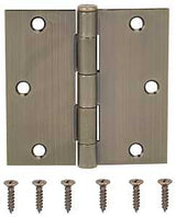 ProSource 20338ABX Square Corner Door Hinge, Steel, Antique Brass, Loose Pin, 180 deg Range of Motion