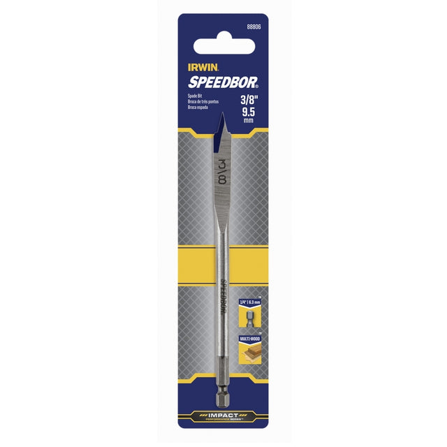 Irwin Speedbor 3/8 in. X 6 in. L Carbon Steel Wood Boring Bit Hex Shank 1 pc