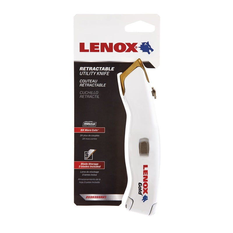 Lenox Gold 5-1/4 in. Retractable Utility Knife White 1 pk